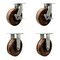 Service Caster 12'' Heavy Duty High Temp Phenolic Swivel Caster Set 2 Brakes 2 Rigid, 4PK CRAN-SCC-KP92S1230-PHRHT-SLB-2-R-2 - alternate 1